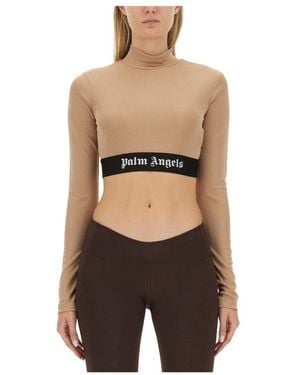 Palm Angels Long Sleeve T-Shirts - Black