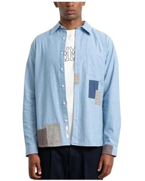 Edmmond Studios Meet & Grid Shirt - Blau