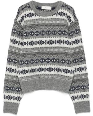 DUNST Grijze Wollen Crewneck Trui - Grijs