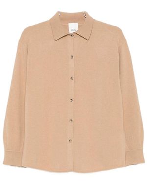 Allude Overhemden ,Camicia Con Bottoni - Naturel