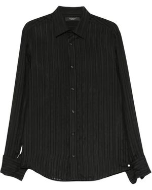 Gucci Overhemden ,Zwart ,Gestreepte Zijde Gauze Shirt