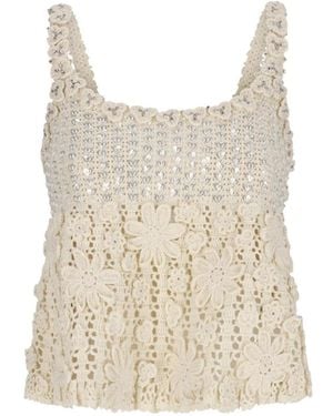Celine Sleeveless Tops - Natural