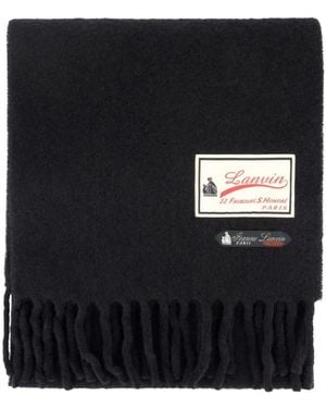 Lanvin Fluffy Smash With Label Scarf - Black