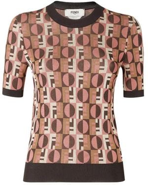 Fendi Round-Neck Knitwear - Pink