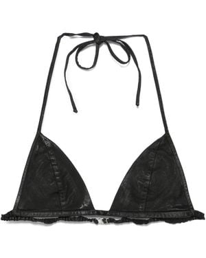 Rick Owens Schwarzes Denim Dreieck Top Hemd
