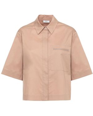 Peserico Katoenen Overhemd - Naturel