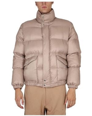 McQueen Graffiti-Bedruckte Stehkragen Steppjacke - Braun