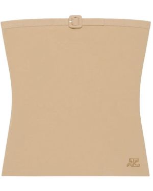 Courreges Tops ,Buckle Knit Bustier Top - Naturel