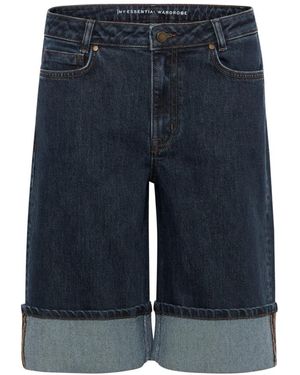 My Essential Wardrobe Denim-Shorts Mit Weiten Beinen - Blau