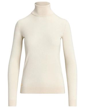 Ralph Lauren Truien & Vesten ,Wit ,Nylon Geribbelde Coltrui