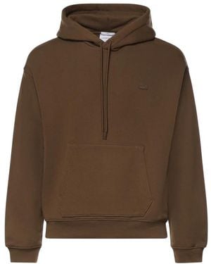 Lacoste Hoodies & Sweatvesten ,Bruin ,Katoen Heavy Fleece Hoodie