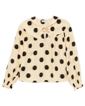 Stine Goya Long-Sleeved Polka Dot Top - Natural