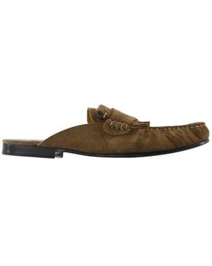Marni Loafer-Mokassin-Mule Aus Wildleder Mit Fransen - Braun