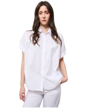 Manila Grace Overhemden ,Wit ,Katoen Witte Katoenen Popeline Casual Shirt