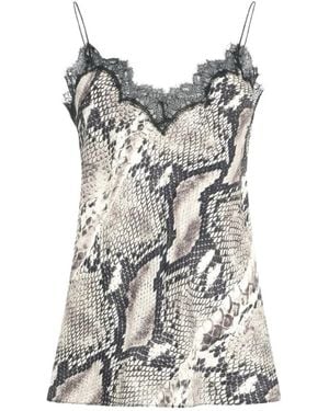 Roberto Cavalli Zijden Top Met Pythonprint - Grijs