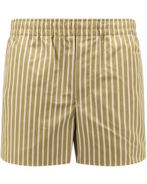 Ami Paris Groene Casual Katoenen Shorts - Naturel