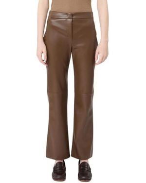 Max Mara Leather Broeken - Bruin