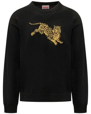 KENZO Jumping Tiger Pullover - Schwarz