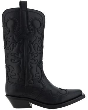 Ganni Cowboy Boots - Black