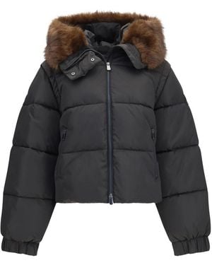 Pinko Jassen ,Blauw ,Polyester Godetia Padded Jacket - Zwart