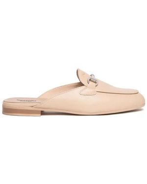 Nero Giardini Leder-Sabot Mit Klemme, Hergestellt - Natur