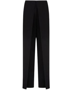 Emporio Armani Hose Mit Fließendem Crêpe-Einsatz - Schwarz
