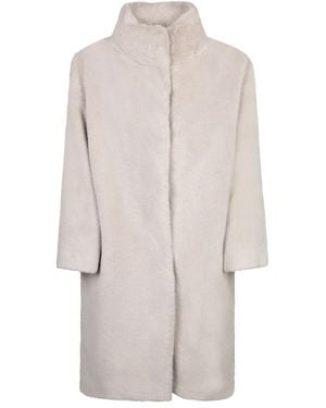 Herno Jassen ,Wit ,Polyester Chantilly Faux Fur Coat