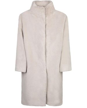 Herno Jassen ,Wit ,Polyester Chantilly Faux Fur Coat