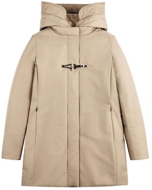 Fay Single-Breasted Coats - Neutro