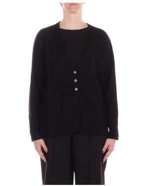 Manila Grace Maglia Cardigan - Schwarz