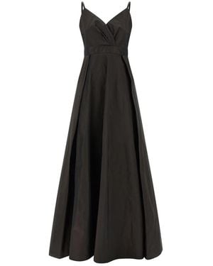 Pinko Pleated-Skirt Sleeveless Maxi Dress - Black