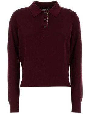 Burberry Mandy Langarm-Poloshirt - Lila