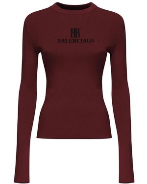 Balenciaga Round-Neck Knitwear - Red