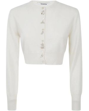 Vivetta Truien & Vesten ,Cropped Cardigan Met Kleine Visjes - Wit