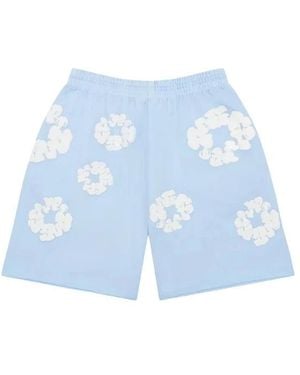 DENIM TEARS The Cotton Wreath Sweatshorts - Blauw