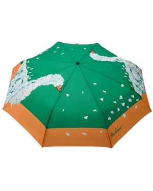 Moschino Openclose Regenschirm Mit Gänse-Print - Grün