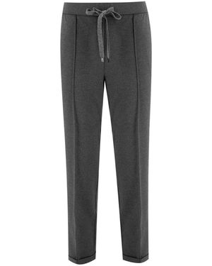 Le Tricot Perugia Straight Trousers - Gris