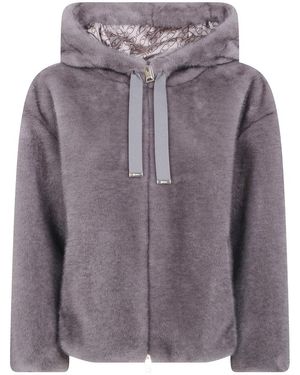 Herno Bomber Soft Faux Fur - Paars