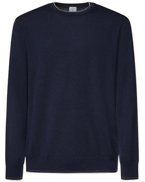 Eleventy Ronde Hals Gebreid - Blauw