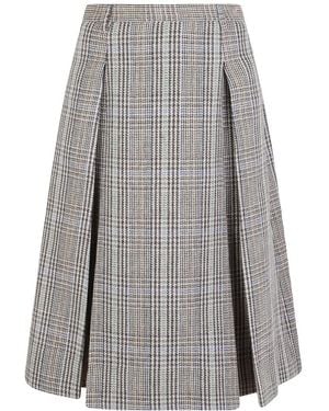Acne Studios Rokken ,Veelkleurig ,Wol Lange Geplooide Wollen Rok - Grijs