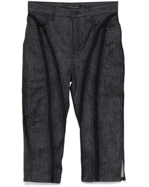 Mugler Cropped Jeans - Gray