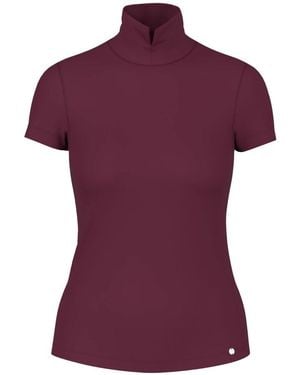 Marc Cain Stehkragen-Shirt Aus Baumwollstretch - Lila