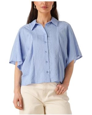 Another Label Overhemden ,Blauw ,Lichtblauwe Mouwloze Blouse
