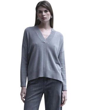 Kaos V-Neck Knitwear - Blauw