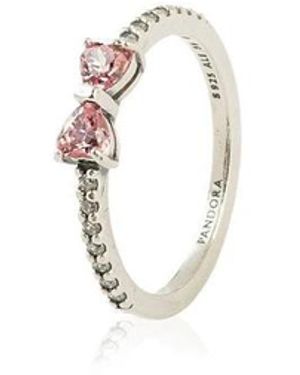 PANDORA Roze Lumineuze Strik Ring - Metallic
