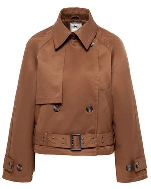 Le Comte Jassen ,Bruin ,Katoen Korte Trenchcoat