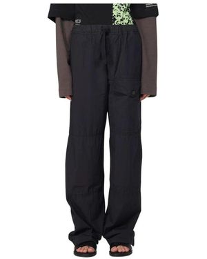 Dries Van Noten Stilvolle Blaue Kordelzug-Hose - Schwarz