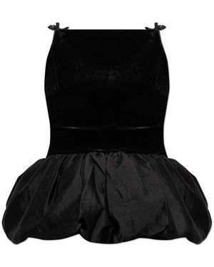 Self-Portrait Tops ,Zwart ,Katoen Fluwelen Camisole Top
