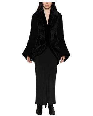 Junya Watanabe Truien & Vesten ,Zwart ,Wol Oversized Vest Met Sjaalkraag