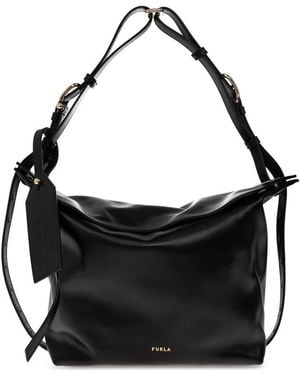 Furla Tassen ,Zwart ,Leer Ginevra Schoudertas